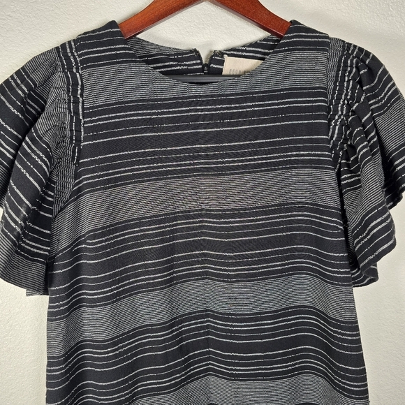 ANTHROPOLOGIE Moon River Striped Denmark Flutter Sleeve Shift Dress Size XS - Picture 5 of 10